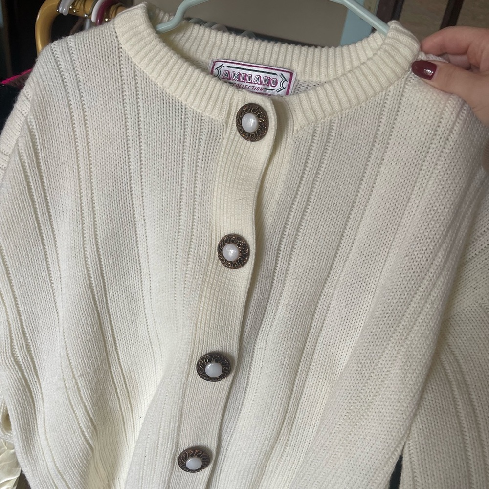 Vintage Amilano Cardigan with chunky gold buttons, Size M